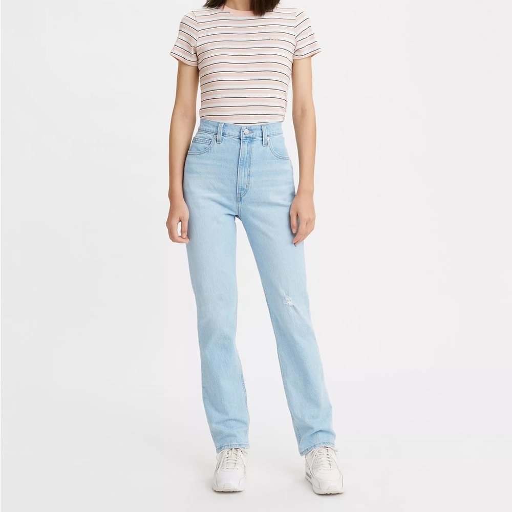 LEVI’S Premium 70'S HIGH RISE SLIM STRAIGHT Jeans size 24 - light blue‎